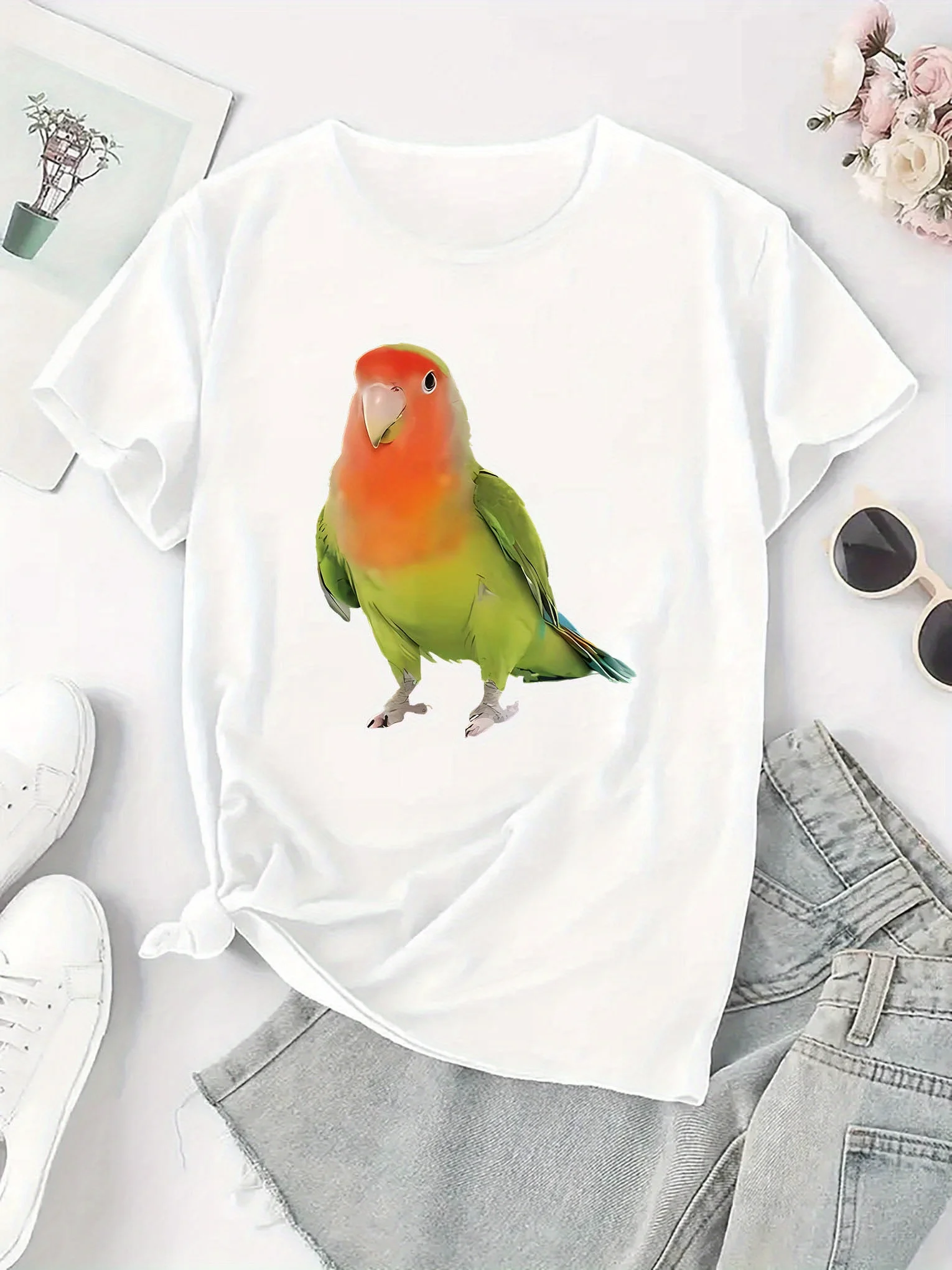 تي شيرت نسائي مقاس كبير برسومات جرافيك بأكمام قصيرة، فضفاض وكاجوال، ناعم ومريح للتنفس، رياضات خارجية