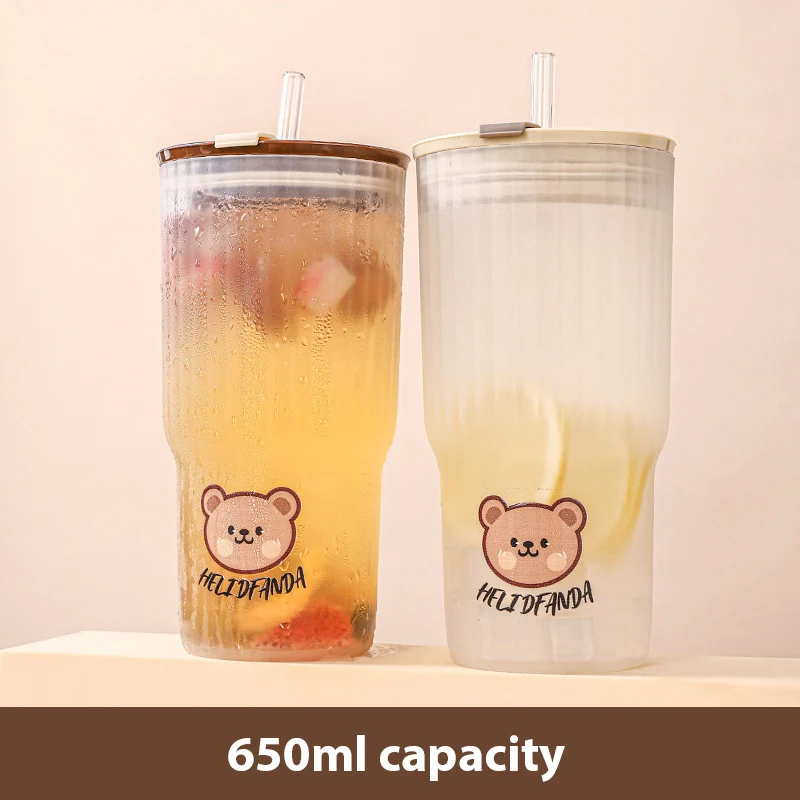 Summer Office Transparent Casual Cup Car Coffee Milk Tea Cup Student Portable Plastic Water Cup Outdoor Sports Water Bottle