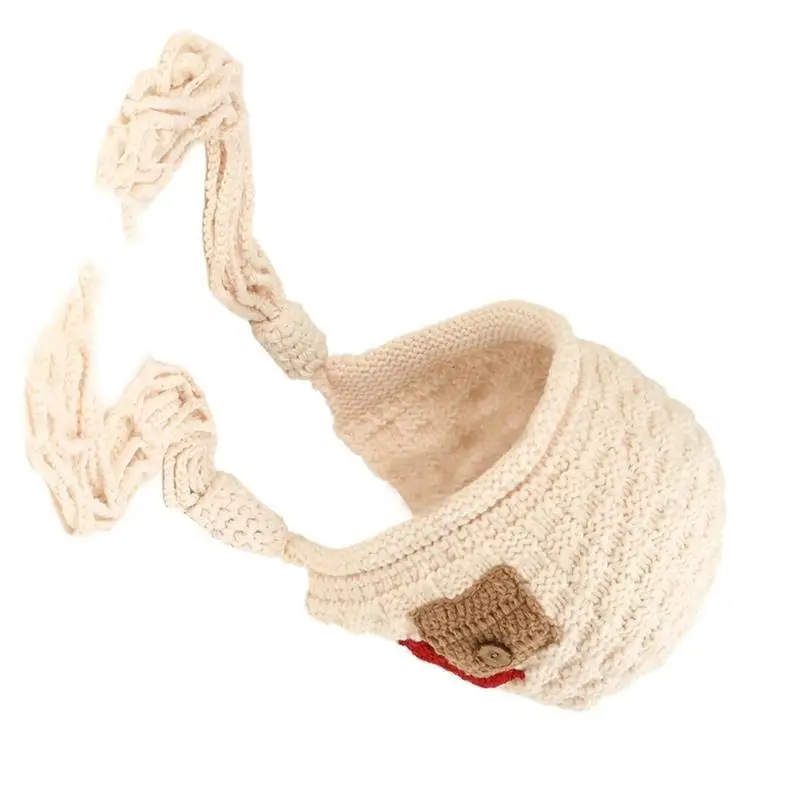 31BB Hand Knit Sherpas Hat with Ear Flap, Trapper Ski Heavy Wool Knitted Cap Ear Protections Hats for Winter Snow