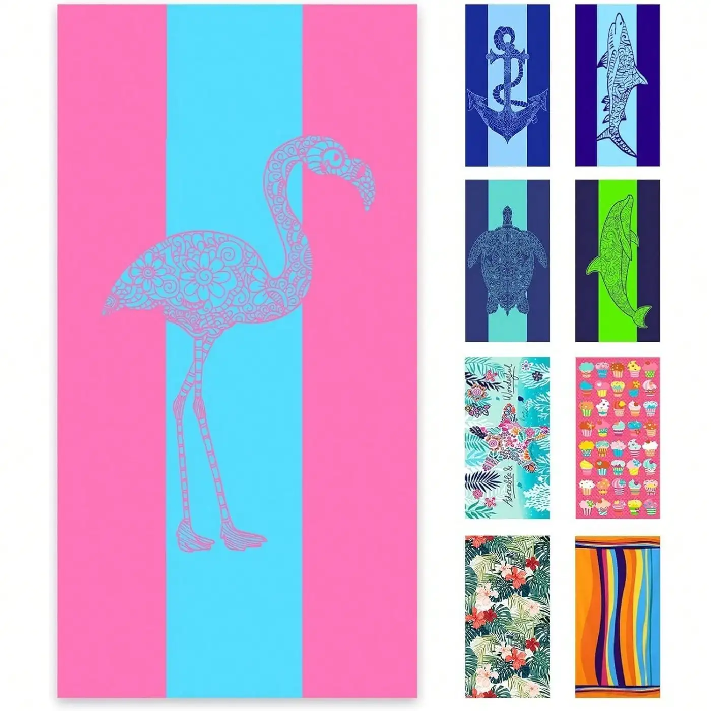 

Sand Free Beach Towel - 31''x71'' Large Oversized Beach Towel Sandproof Microfiber Quick Dry Pool Towel, Thin Lightweight Compact For Travel Swimming Bath For Adults Women Men