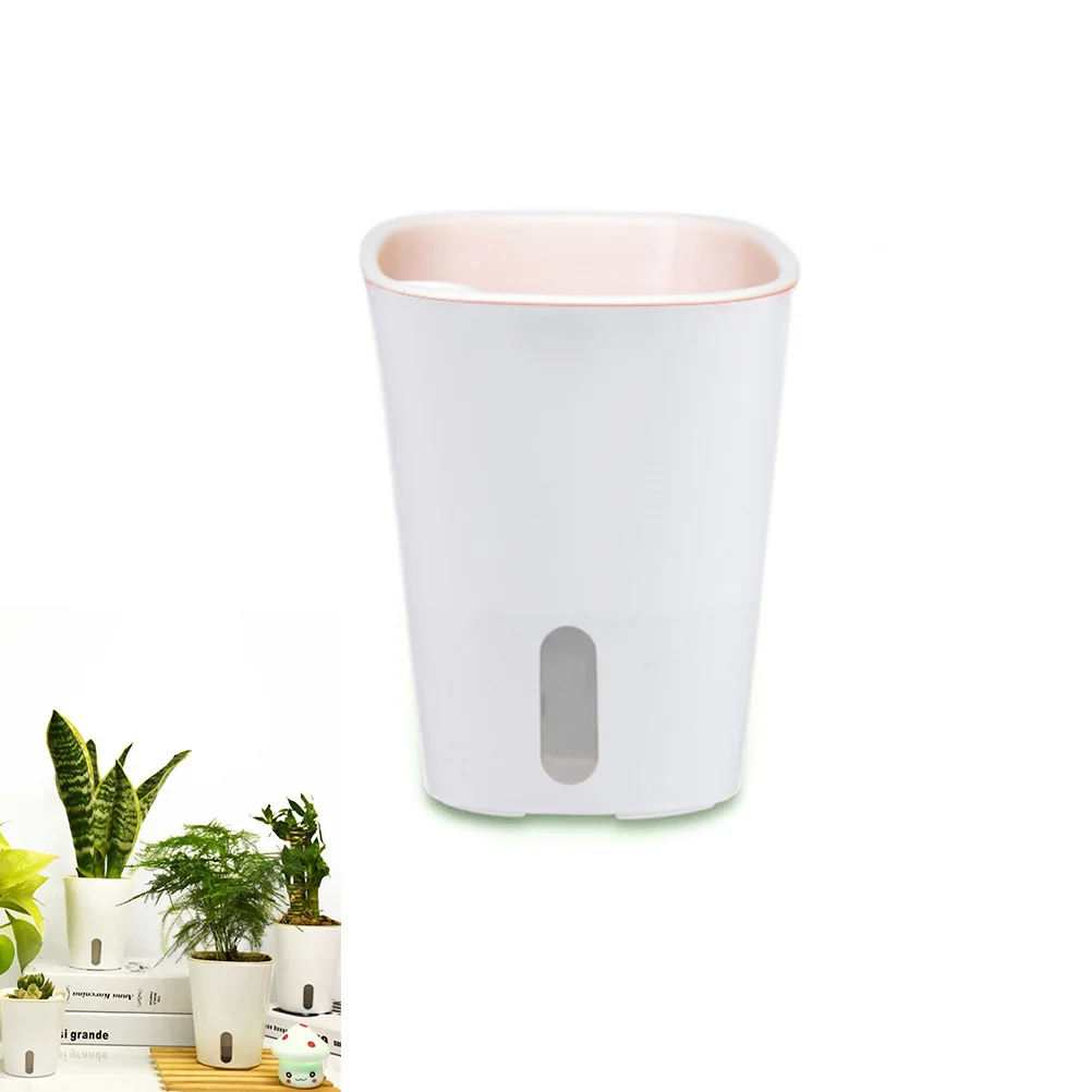 

Self- Planter 23Cm White Plastic Indoor Flower Pot Automatic Irrigation System Unique Planter Easy Use for Seedlings