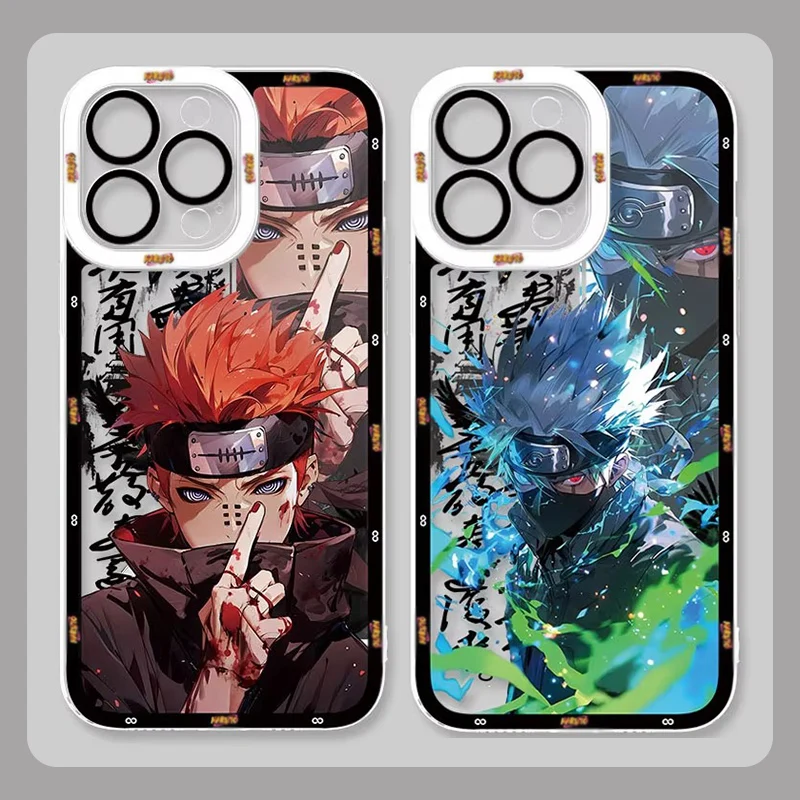 Phone Case For iPhone 15 16 Pro Max 14 Plus 13 12 11 Pro XR XS X 8 7 SE 2020 Anime N-Narutos Shockproof Clear Silicone Back Etui