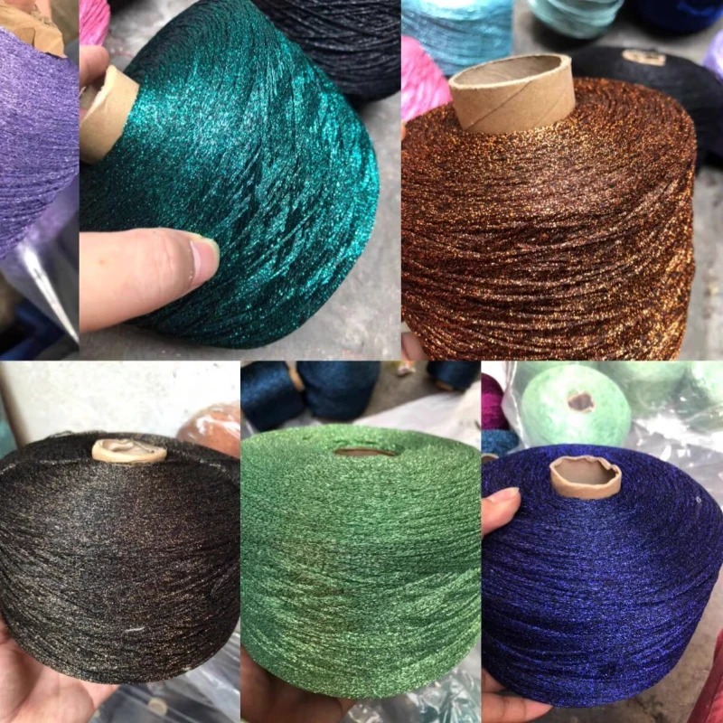 500g/ Ball of Gold and Silver Hollow Yarn Hand-woven Wool Color-matching Thread DIY Hand-knitted Sweater/blanket Color Matching