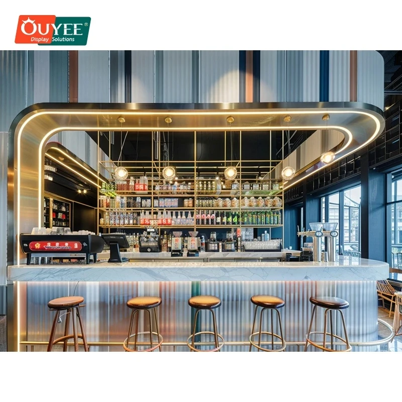 custom.Scalable Coffee Shop Environment Retail Solution Provider Cafe Turnkey Solution Illuminated Display System