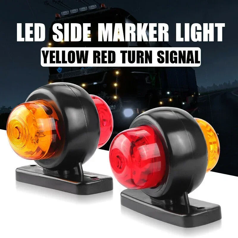 2PCS Truck Lorry Side Lights Outline Marker Tail Lights 12V 24V Trailer Side Marker Indicators Light for Truck Caravan