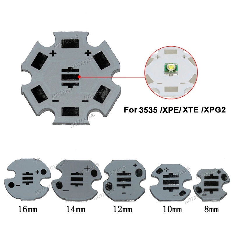 Substrato da placa PCB com dissipador de calor de alta potência, DIY Cooling System, LED Diode, RGB, RGBW, 1W, 3W, XPE 3535, 5050xml, 25mm, 16mm,