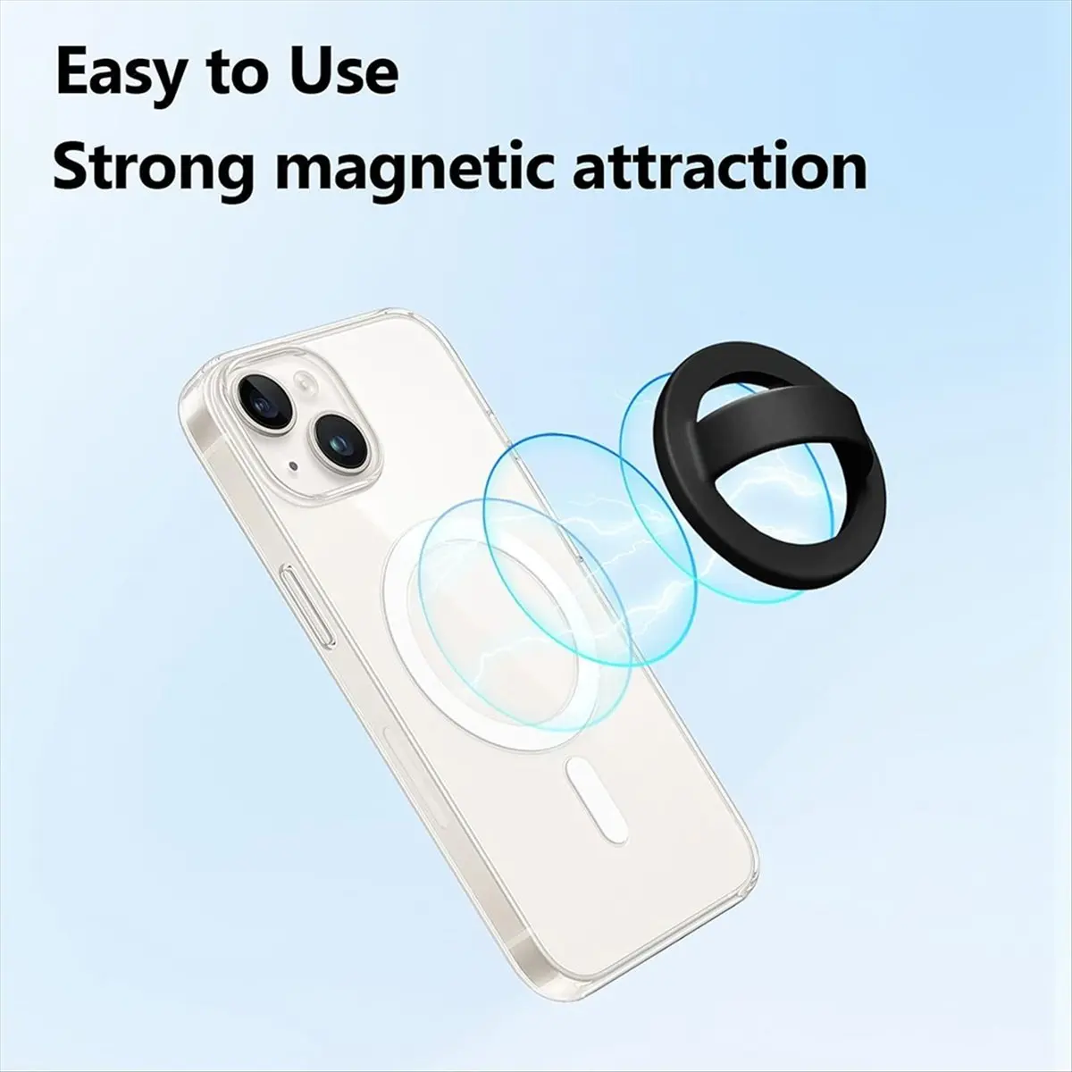 A003 Magnetic Silicone Ring Grip Phone Holder,Rotating Finger Loop Ring Grip Holder,Soft and Portable,Magnetic Bracket White