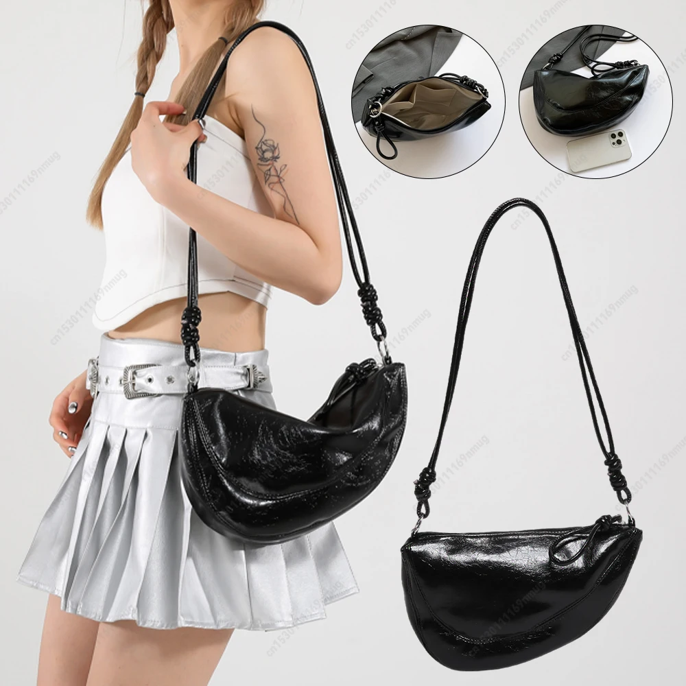 

Дизайнерская элегантная сумка через плечо из искусственной кожи, модная сумка через плечо, однотонная модная сумка-хобо, кошелек на плечо