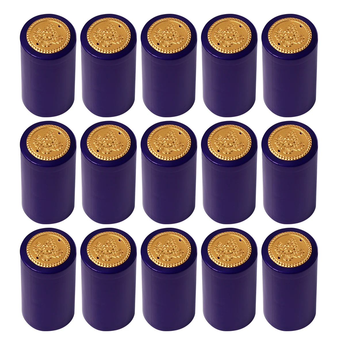 

100pcs Heat Bottle Caps Blue Plastic Film Sealer Easy Removal Heat Shrink Cap Kitchen Bar Use