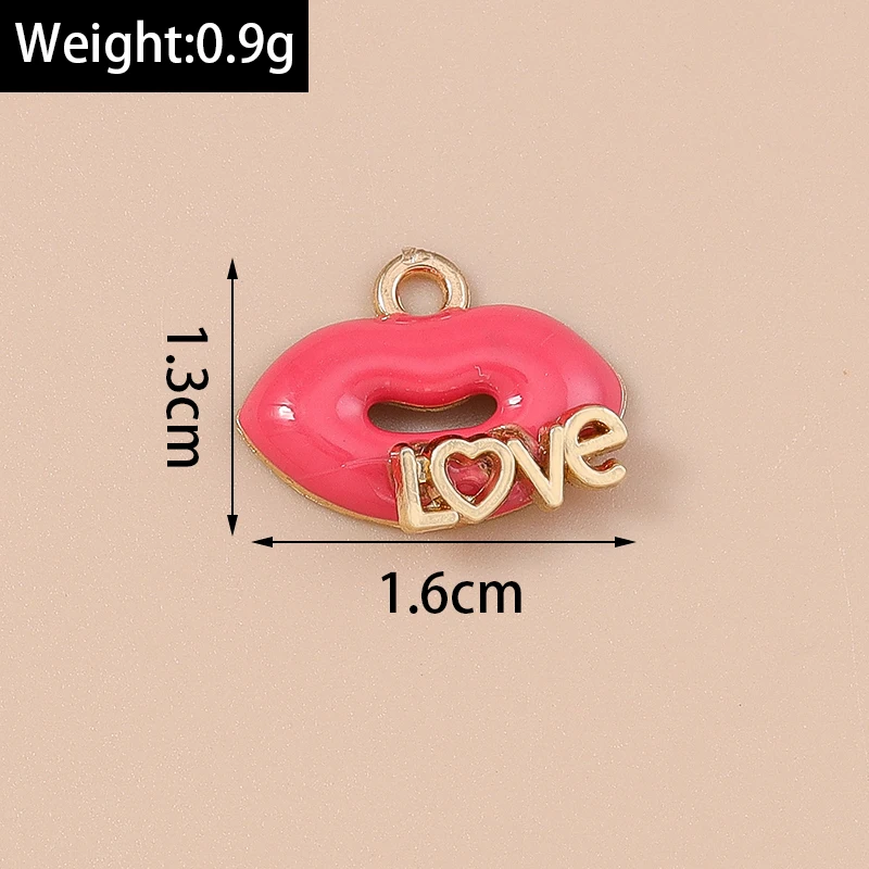 10 Stück niedliche Emaille-Anhänger in Form von roten Lippen und High Heels, Lippenstift-Charms für die Schmuckherstellung, Halsketten, Ohrringe, Armbänder, DIY-Bastelbedarf – Detail 11