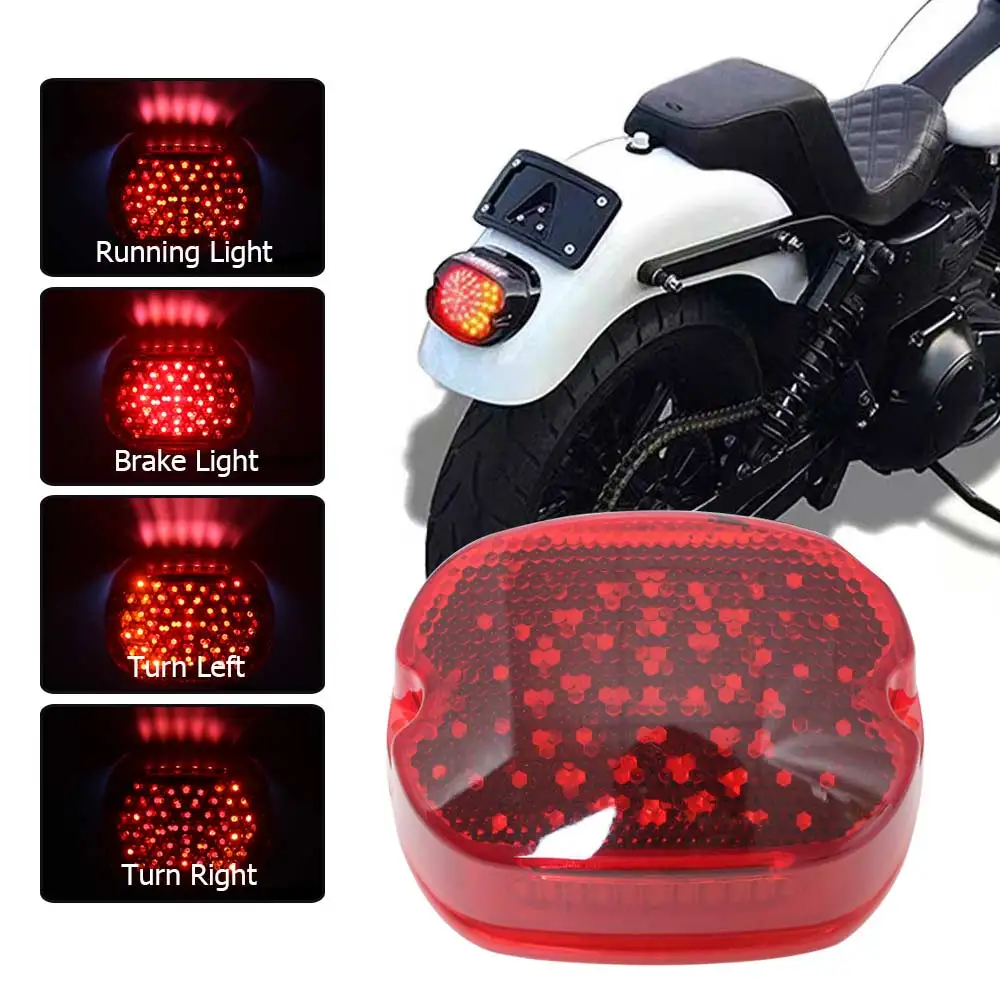 Rosso Nero LED Braketurn Segnale Fanale Posteriore Luce Targa Per Harley Davidson Sportster Dyna Touring Road King-image