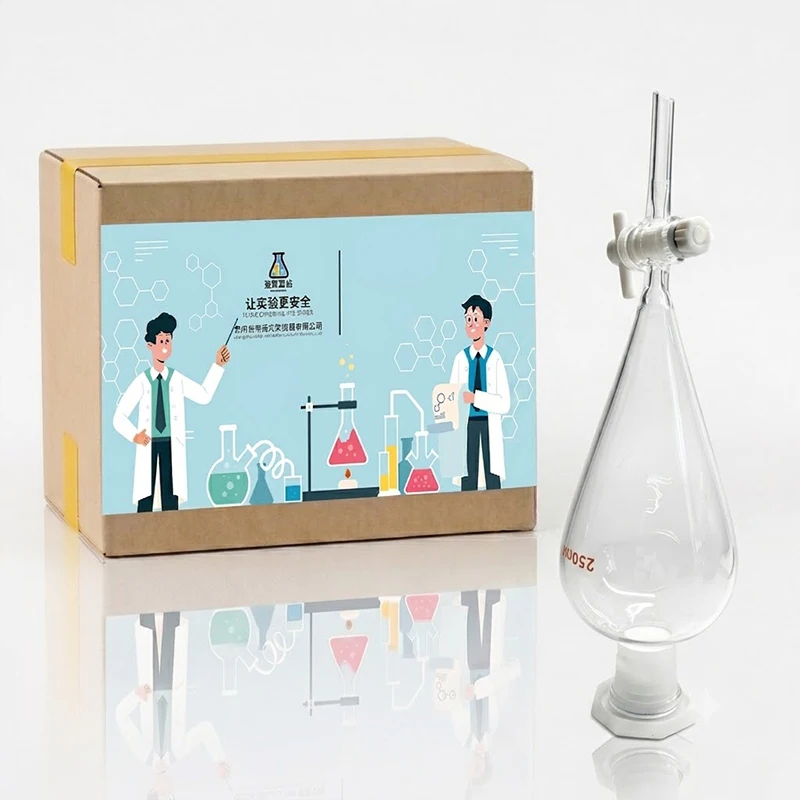 1pcs 30ml to 1000ml Pear-Shaped Clear and Thick Separating Funnel with Glass/PTFE Piston for Lab Experiment