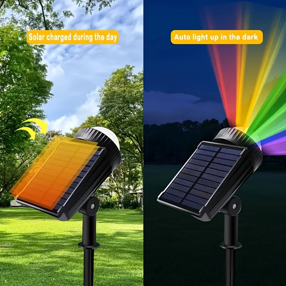 Obrázek 3: RGB solární reflektory outdoorové solární krajina světel vodotěsný nastavitelný zeď lampa pro patio pathway ráhno sad příjezdová cesta kaluž