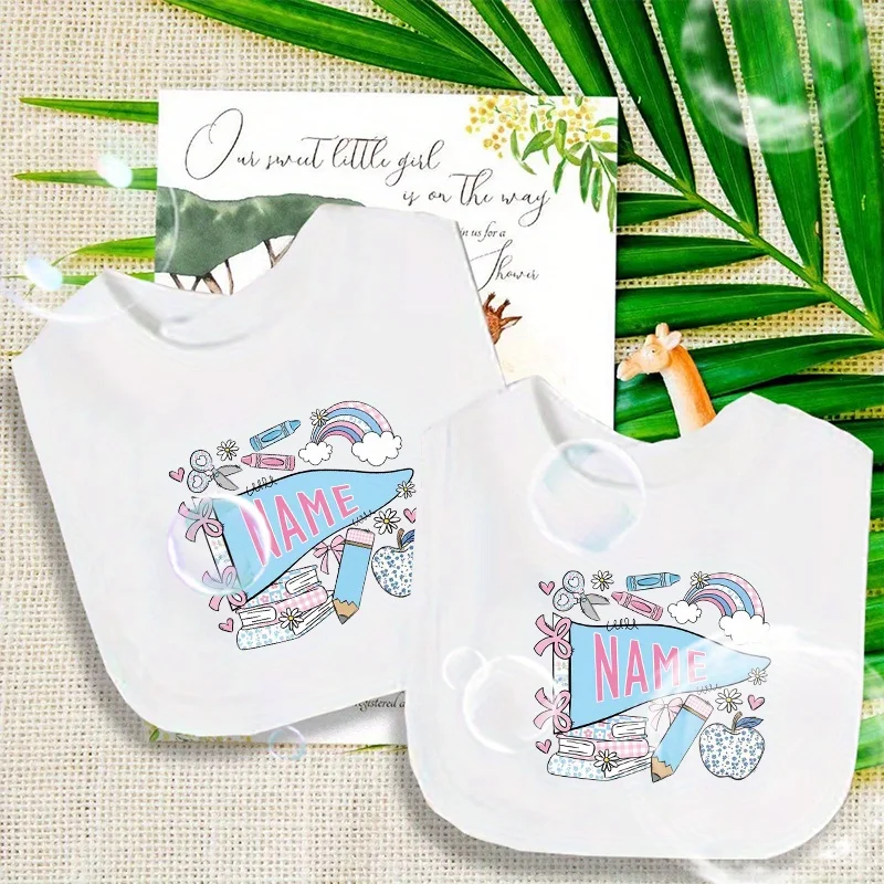 1pc Personalized Name Pennant with a Pattern Suitable for Boys and Girls Newborn Bibs Designed as Saliva Towels for Baptism