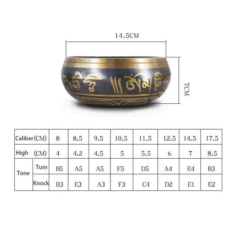 Tibetan Bowl Sing Bowl Nepalese Buddhist Tibetan Chanting Yoga Meditation Bowl Buddhist Sound Therapy Bowl Copper Religion Carft