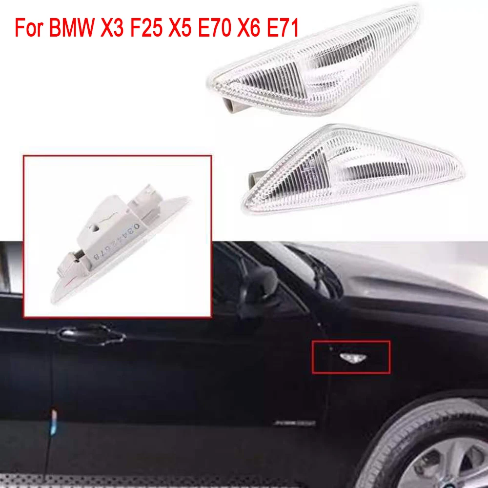 

1 Pair Fender Side Indicator Lights Turn Signal Marker Lamp 63137171008 63137171007 For BMW X3 F25 X5 E70 X6 E71