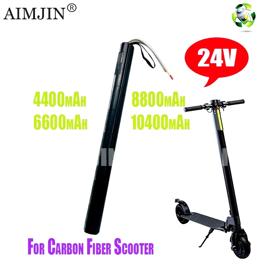 

2025 100% New 24V 4.4/6.6/8.8/10.4AH Li-ion Battery Pack for Carbon Fiber Scooter, Electric Scooter