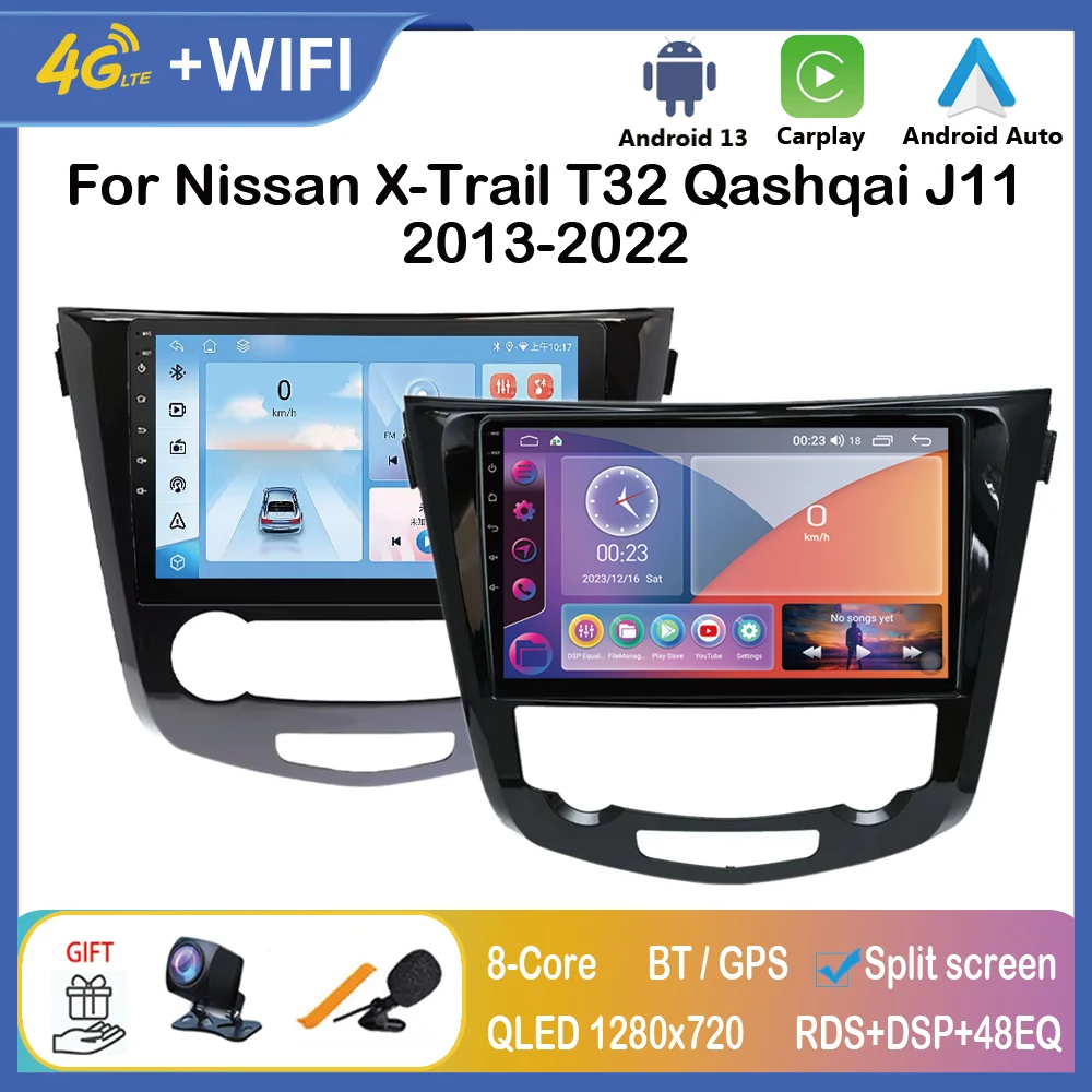 

Carplay Android Auto Car Radio For Nissan Qashqai J11 X-Trail xtrail T32 2013-2022 2 Din Multimedia Player Autoradio Head unit