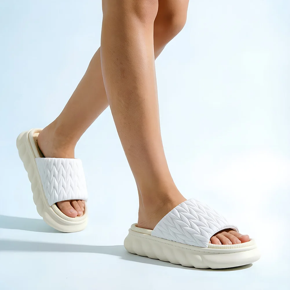 

Women's woven geometric pattern anti slip slippers EVA cushioned home shoes summer version comfortable soft high-quality