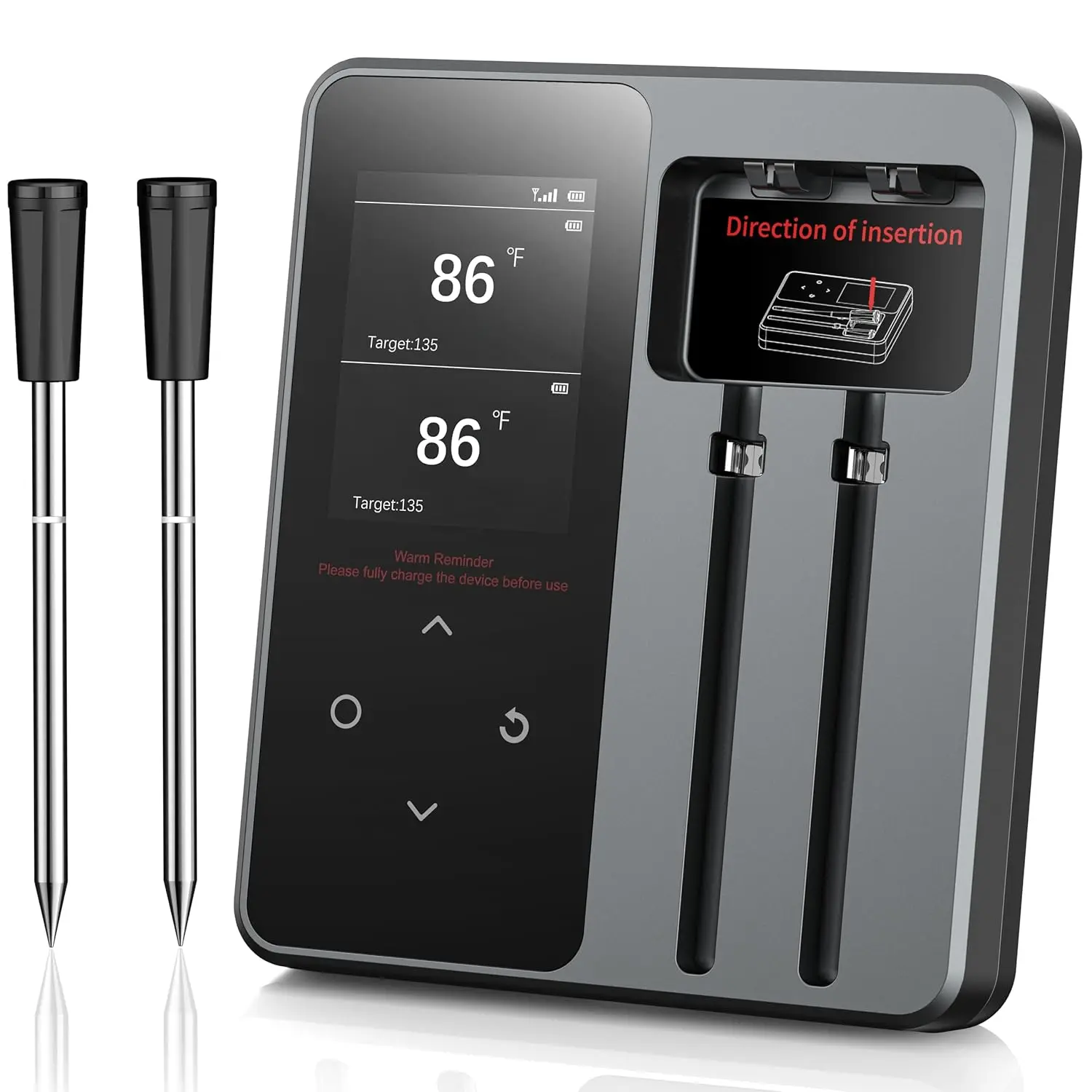 

Wireless Meat Thermometer with App, 600FT Range, Dual Probes, 6 Sensors, Instant Read for BBQ Grill Oven
