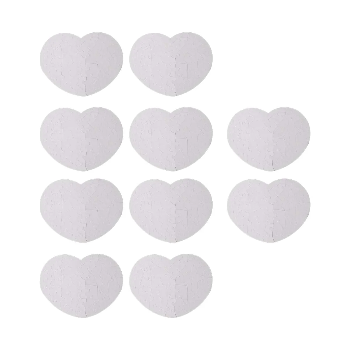 10Pcs/Lot DIY Blank Sublimation Heart Shaped Paper Picture Puzzle Heat Press Transfer Crafts Puzzle Household Products