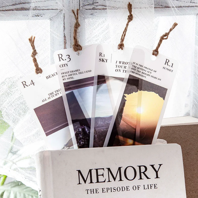 5 Pcs/Pack Scenery By The Window Series Bookmark Retro Frosted PET Simple Bookmarks Stationery Creative Gift Reading Book Mark