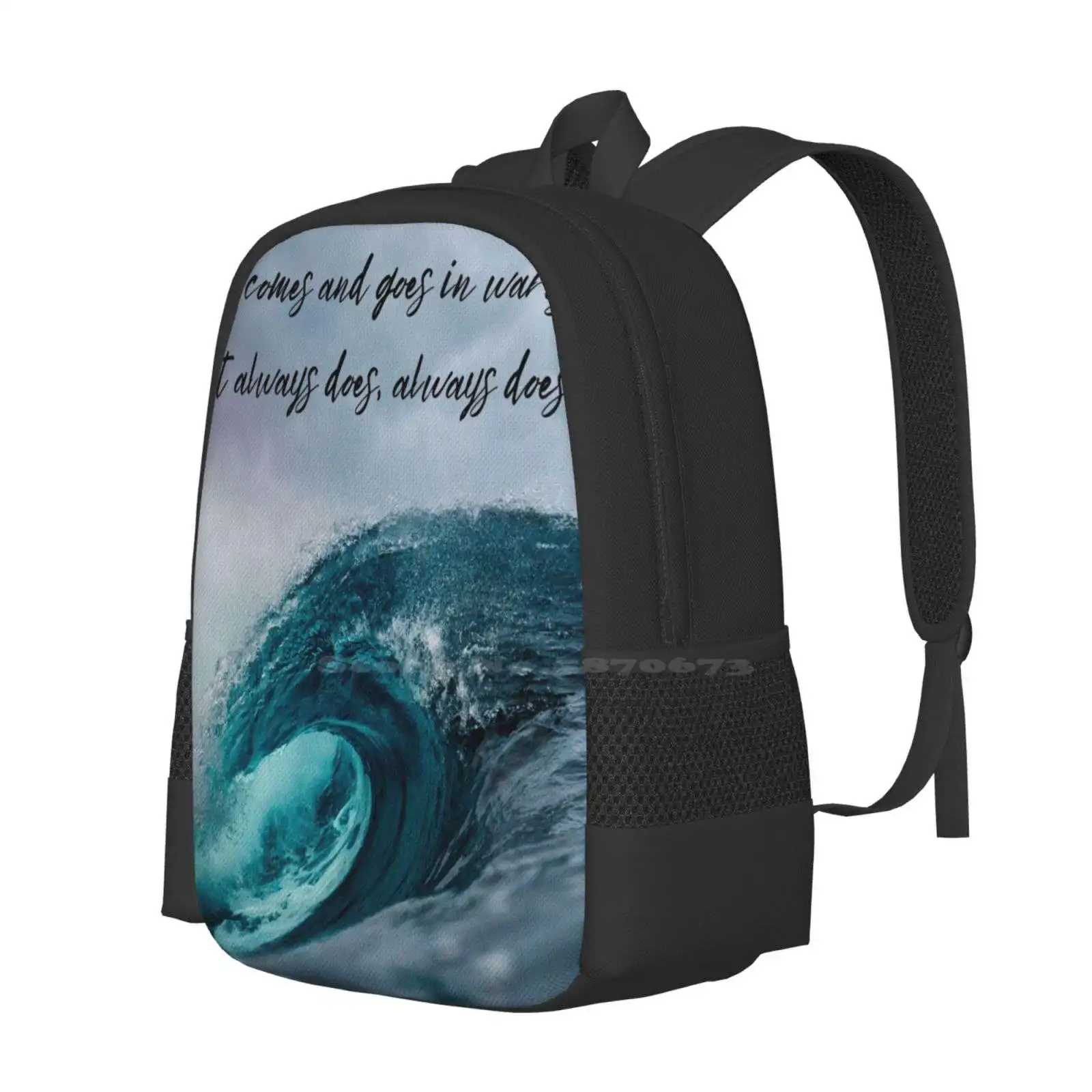 It Comes And Goes In Waves Fashion Pattern Design Travel Laptop School Backpack Bag Waves Dean Lewis Anxiety Mental Health