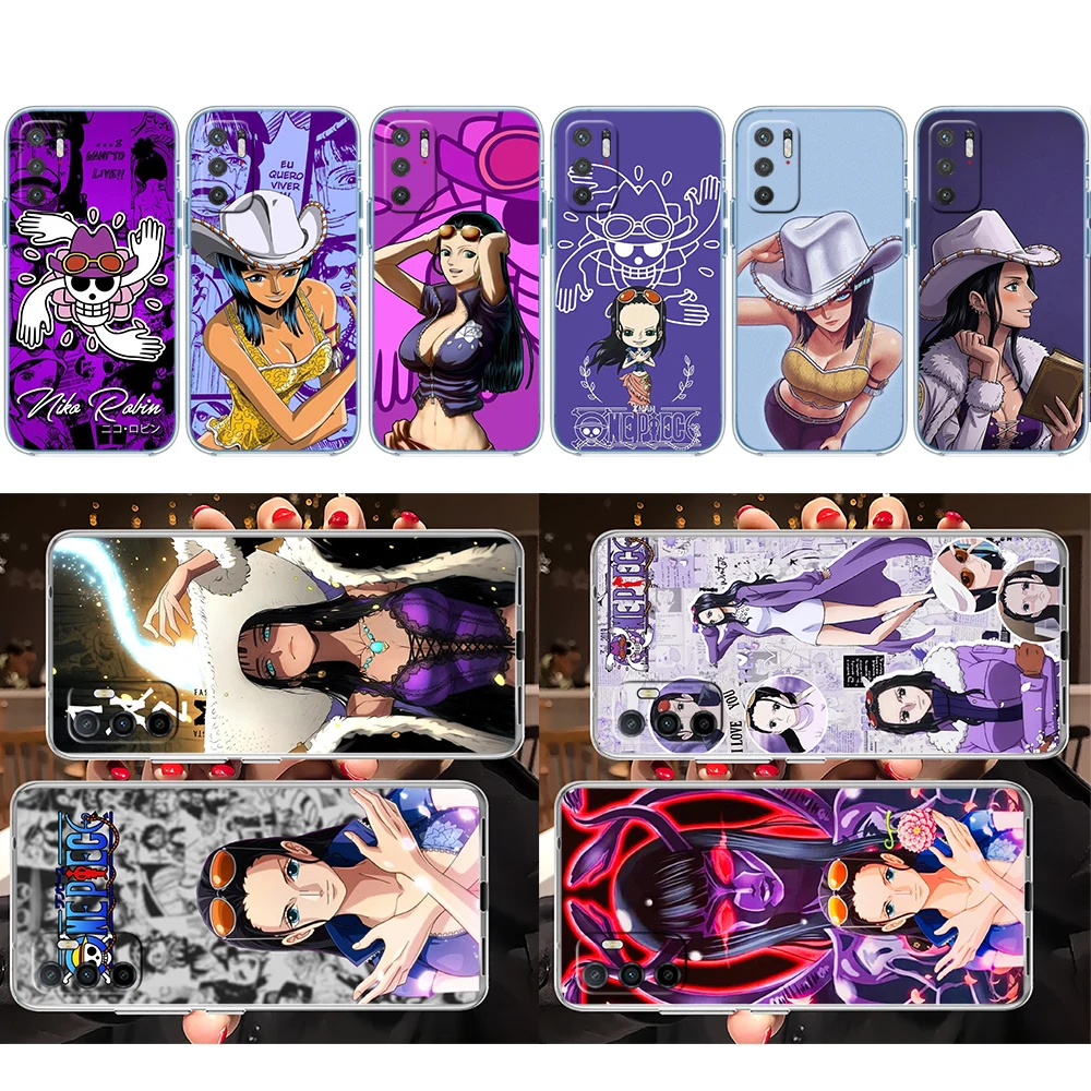 OH49 One Piece Nico Robin Soft Shell Transparent Phone Case for Motorola Moto G7 G8 G9 G84 G85 G73 G24 G15 Z2 Play Power Plus view 3