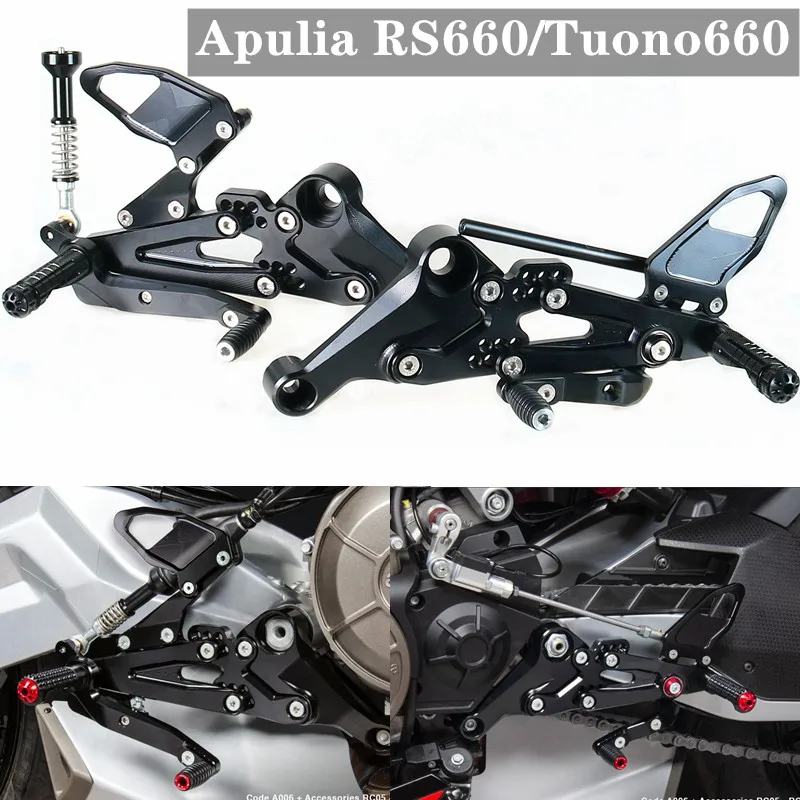 Motorcycle CNC Adjustable Rear Set Rearsets Footrest Foot Rest For  Aprilia RS660/Tuono660 2021 2022 2023 2024