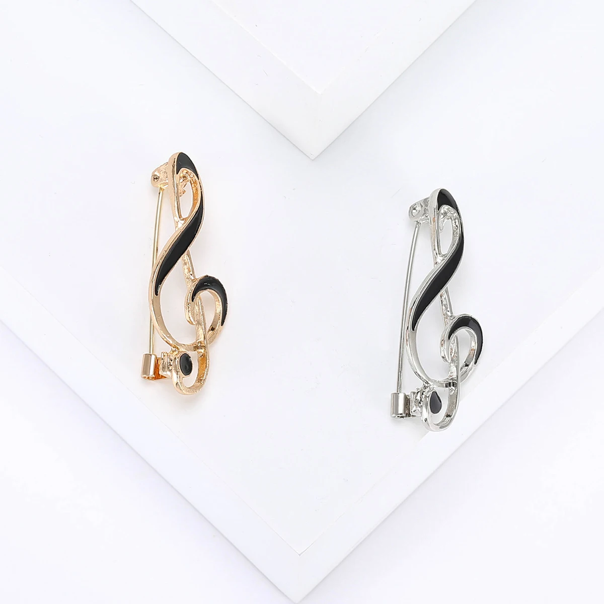 Rhinestone Note Brooches for Women Unisex Enamel Piano Music Notation Pins Banquet Party Backpack Gifts Jewelry Accessories