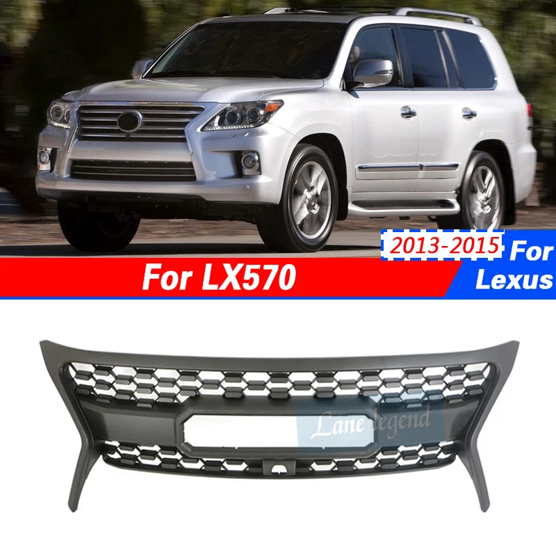 

Fit for Lexus LX570 2013-2015 grille with LED lights modification ABS Racing Grills Front Bumper Grilles Mesh Cover