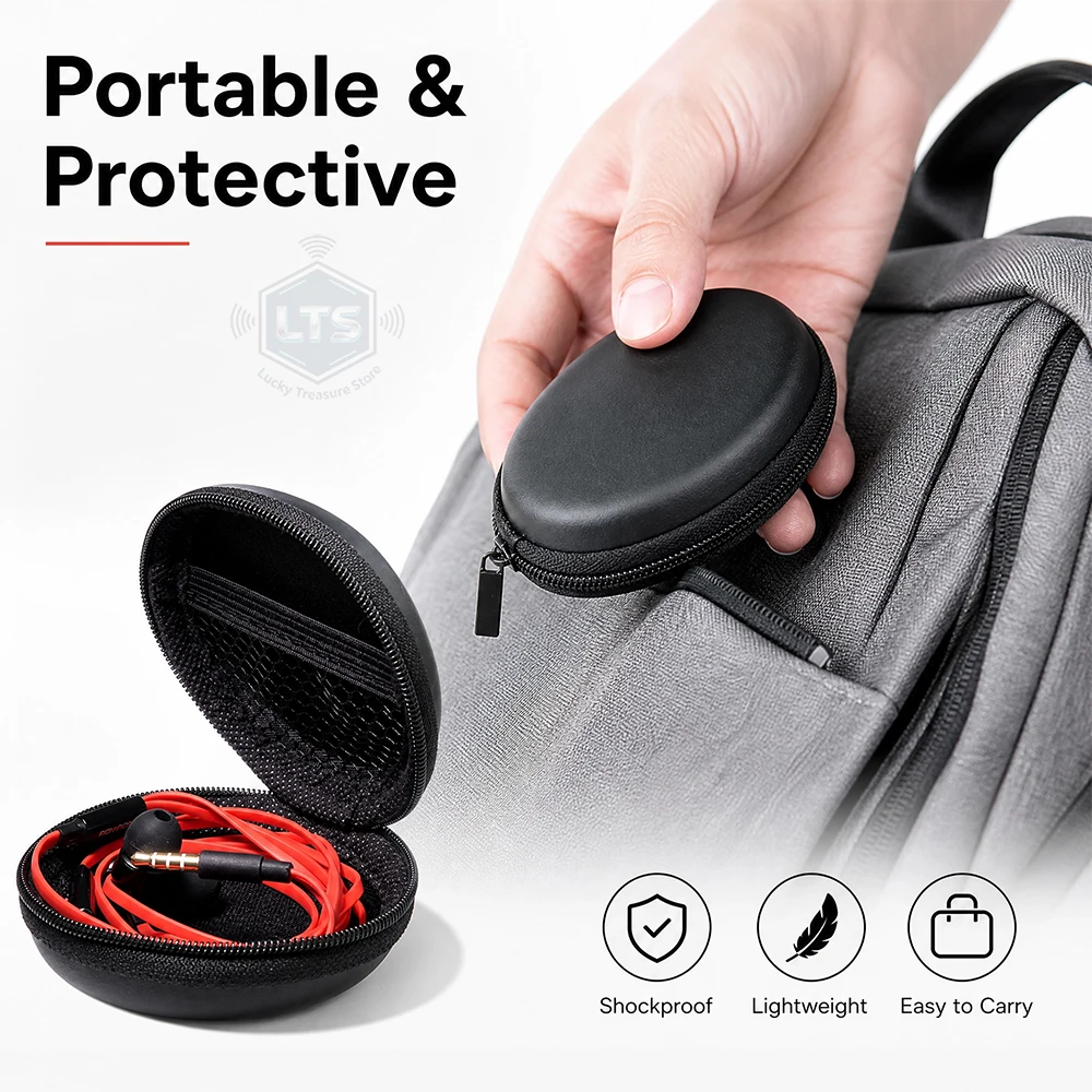 Headphone Case Hard - Casing Penyimpanan Earphone EVA Portabel, Tas