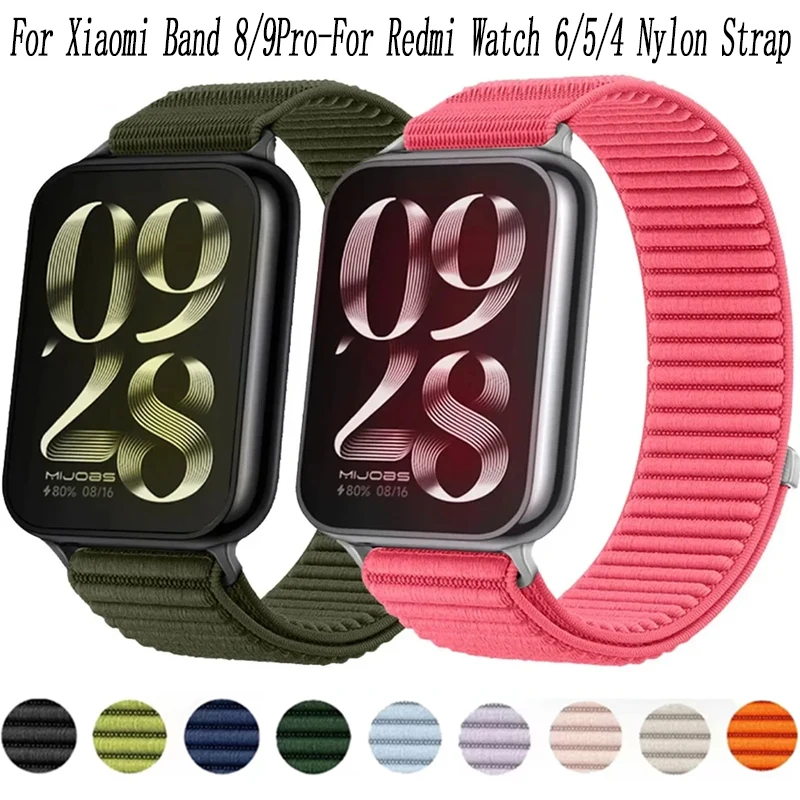 Nylon Geflochtenes Schlaufenarmband für Xiaomi Band 8/9Pro Sport-Ersatzarmband für Redmi Watch 6/5/4 Correa Zubehör