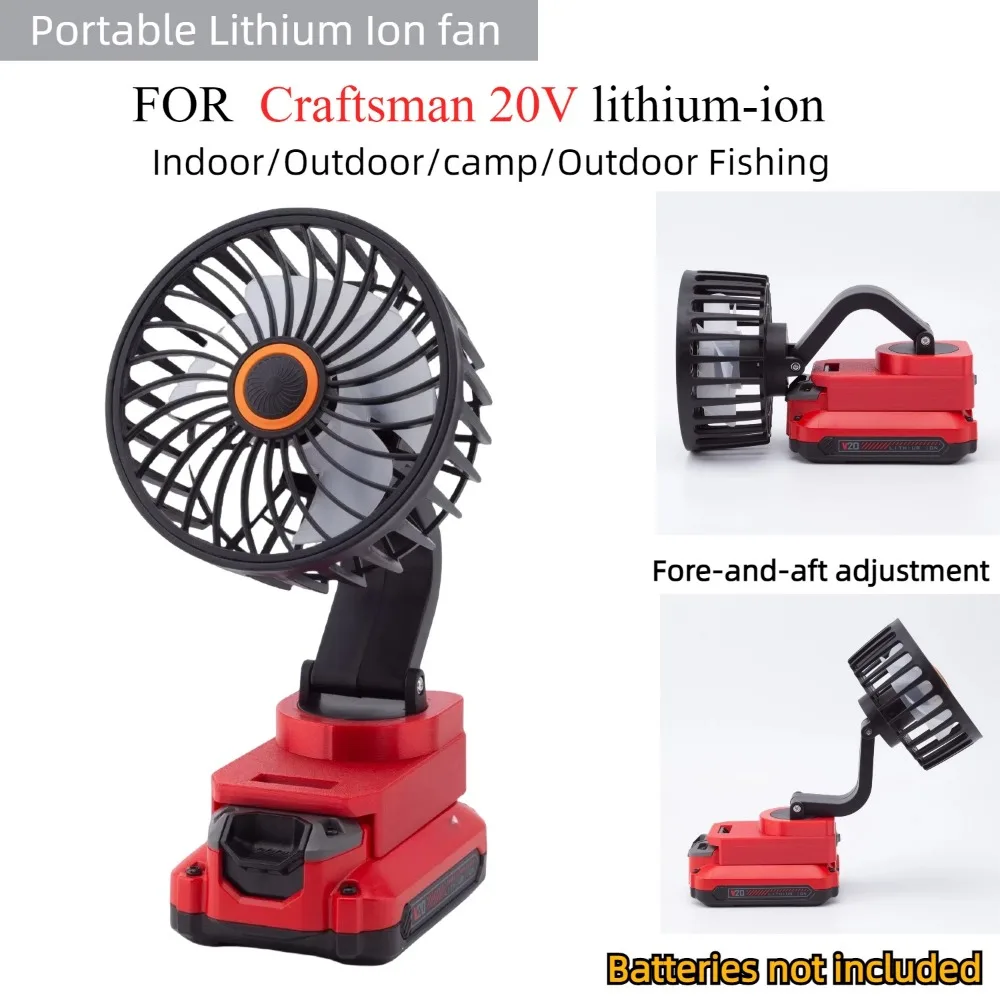 

Portable Lithium Ion Fan For Craftsman 20V Lithium-ion Fore-and-aft Adjustment For Indoor/Outdoor/camp/Outdoor Fishing