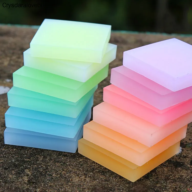 10pcs 5X5X1cm colored crystal clear jelly Rubber Carving Blocks rubber stamp for scrapbooking DIY sculpture tool