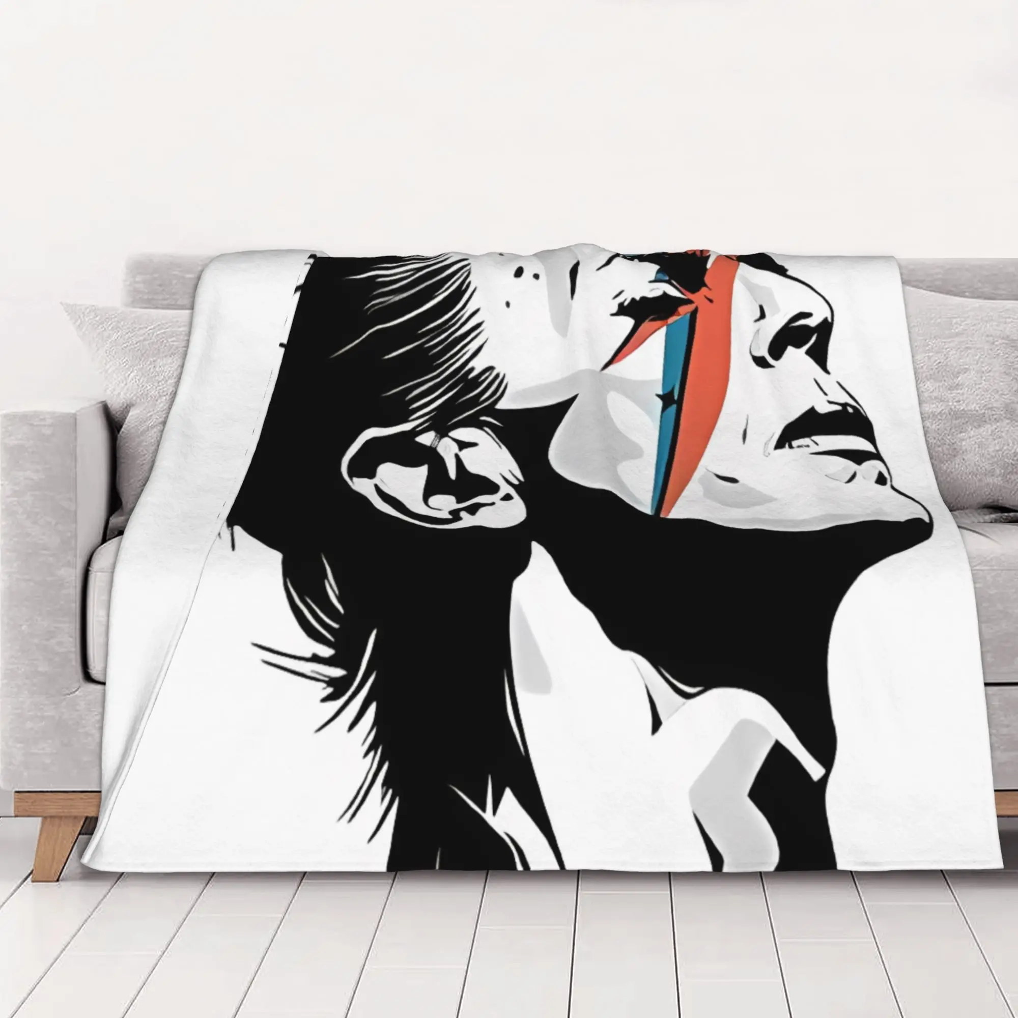 1PC Classic David Cool Bowie home room decorations Winter Blankets for Adults Bedding Home Interior Sofa Knee