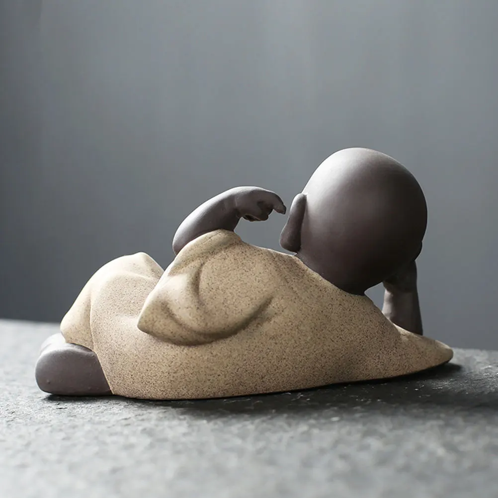 

Tea Pet Creative Desktop Ornament Smooth Polished Monk Statue Home Study Decoration Tea Pet Home Decor