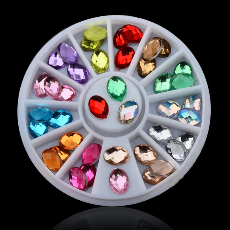 DIY 2mm 3mm Mix Color Pearls Nail Glitter Nail Rhinestones Wheel Nail Art Decorations Makeup Tools