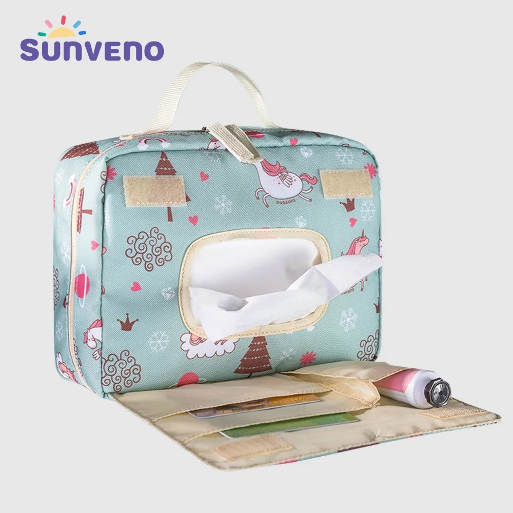 Sunveno Baby Diaper Bags Maternity Bag for Disposable Reusable Fashion Prints Wet Dry Diaper Bag for Disposable Diaper 2 Size