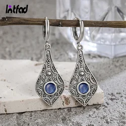 Vintage 925 Sterling Silver Dangling Earrings With Kyanite Stone Wedding Party Gift Jewelry Natural Moonstone Earring for Women