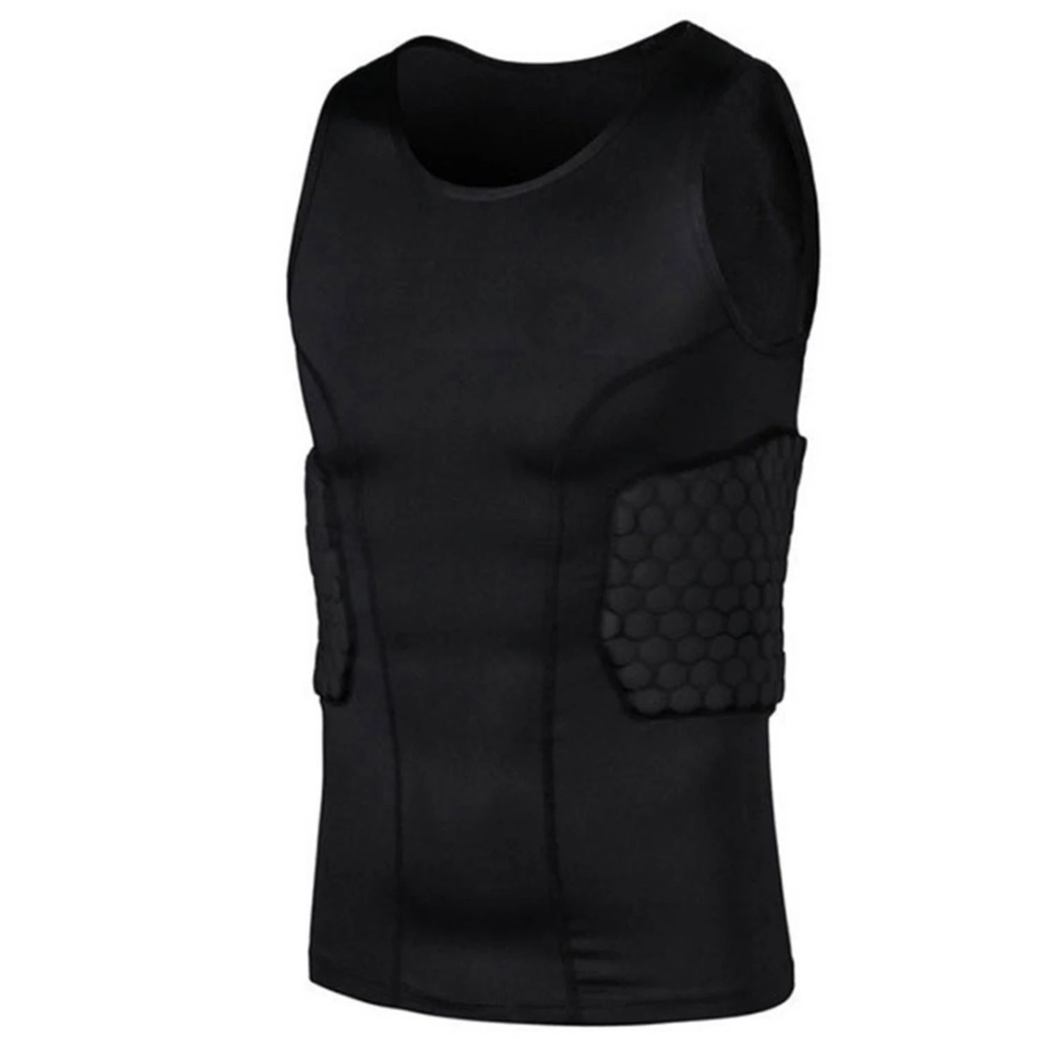 【Vente d'été】 2X gilet rembourré de protection des côtes pour hommes, chemise de Compression, gilet d'entraînement avec 3 coussinets pour Football, basket-ball L & XL