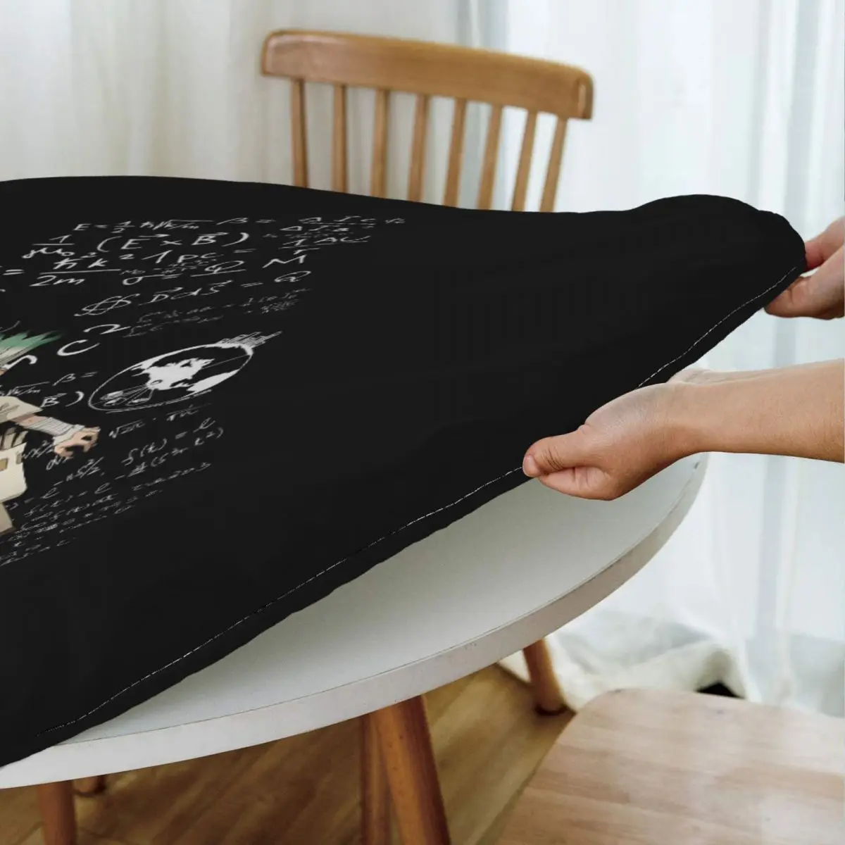 Senku Ishigami Dr Stone Apan Anime Waterproof Round Tablecloth Oilproof Table Cloth for Kitchen Events Dining Table Cover