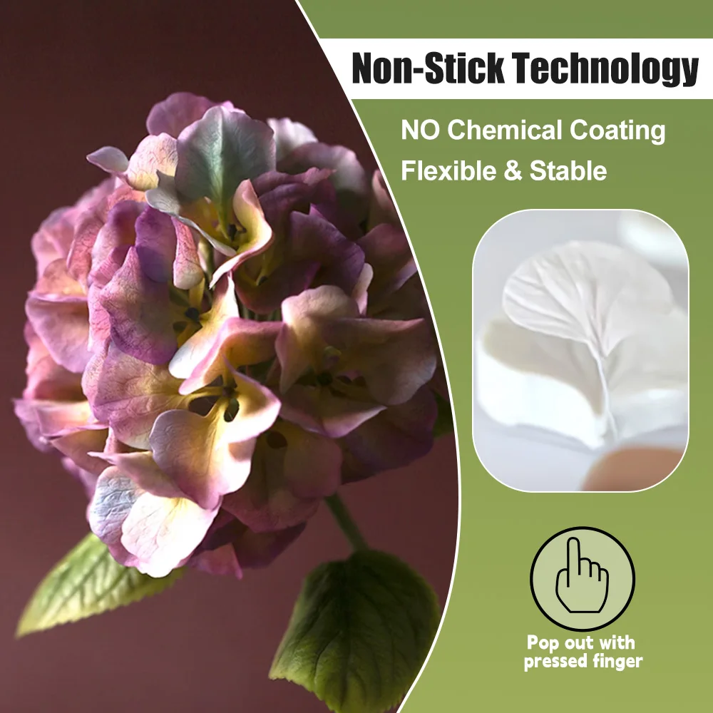 10pcs Hydrangea Set Mold Silicone Mold Cutting Mold Fondant Cake Decoration Tools Kitchen Baking Tools Accessories