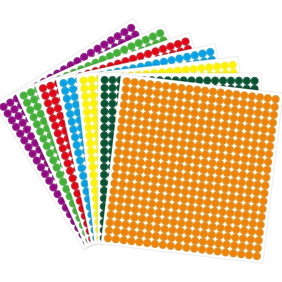 

11760Pcs Small Colored Dot Stickers 1 4" Raiow Colored Coding Labels Tiny Mini Little Assorted Round Circle Stickers