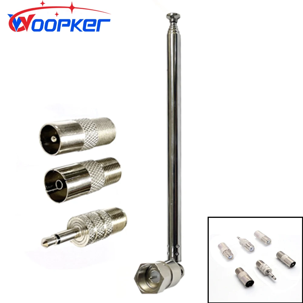 Woopker Telescopic 75 Unbal F Type Dab Radio Antenna Kit  Replacement for TV Wave AM/FM Radio Receiver