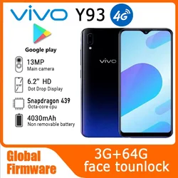 Telefony komórkowe VIVO Y93 Globalne oprogramowanie sprzętowe Android 4G Odblokowany 6,2 cala 3 GB RAM 64 GB ROM Wszystkie kolory w dobrym stanie