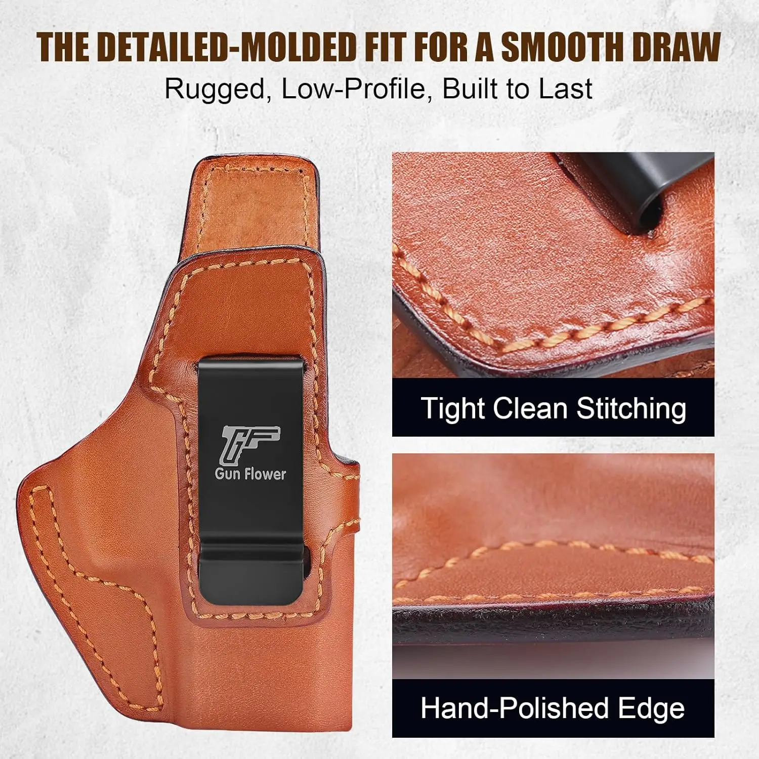 حافظة جلدية IWB لـ Taurus G3C/ G2C/ G2S/ G3C Toro/ TX22 Compact/ PT111/ PT140 G2، حزام الخصر الداخلي، حزام 1.5 بوصة - 1.75 بوصة، اليد اليمنى #4