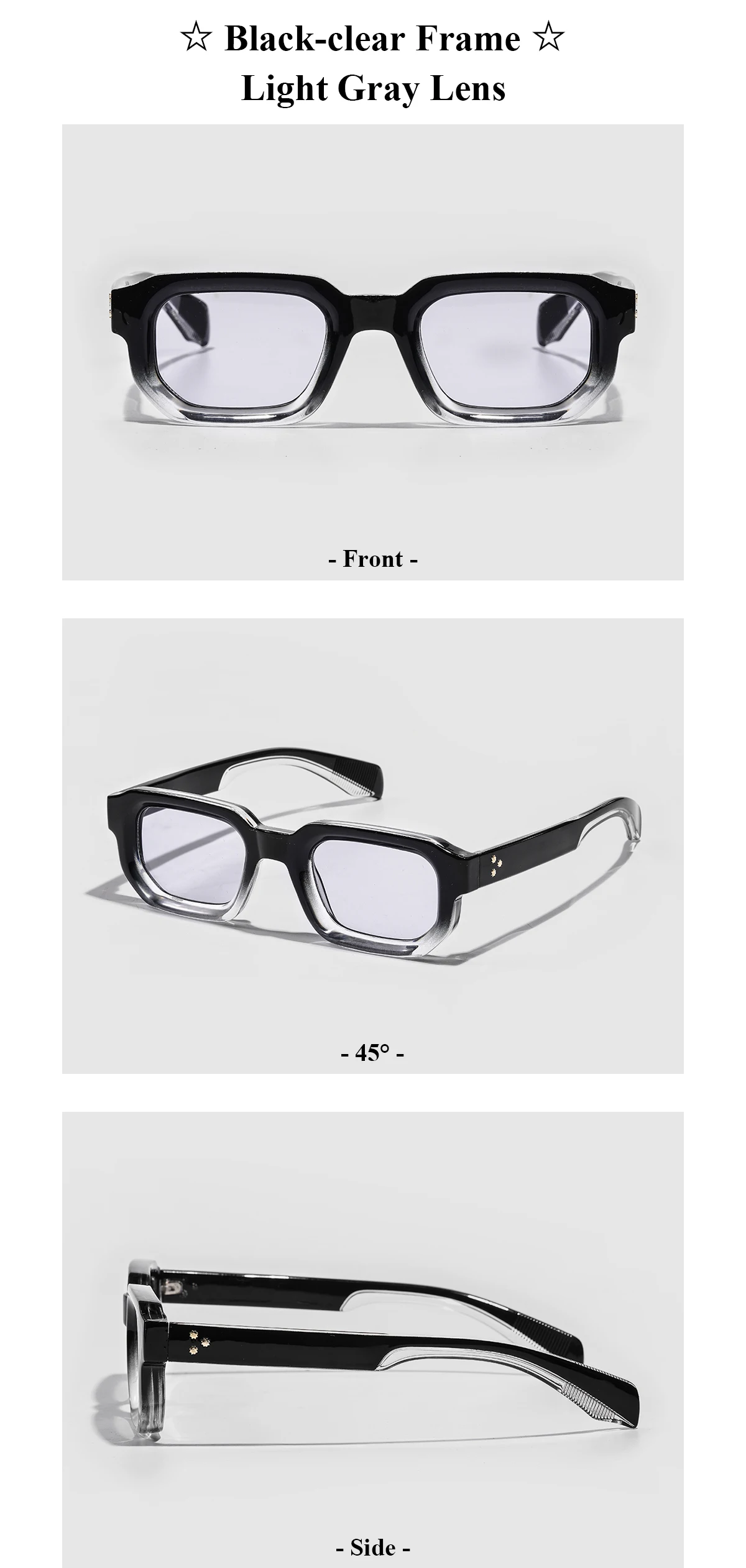 Ruiao Männer Vintage Rechteck Rahmen Sonnenbrille Mode Retro Sonnenbrille Luxus Marke Design UV400 Shades Brillen Frauen Sun Glasse – Detail 8