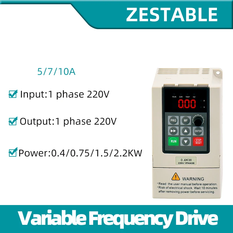 

Variable Frequency inverter 0.75KW/1.5kw/2.2kw Drive Converter inverter 220V VFD AC Motor Speed ​​​​​​Controller