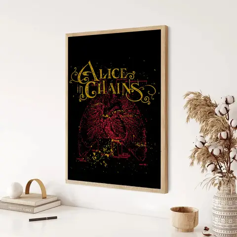 1 st retro musik Alice in Chains affisch papperstryck hem vardagsrum sovrum entré bar restaurang café konstmålning dekoration 10 best sales Alice i Underlandet dekorationer - №6